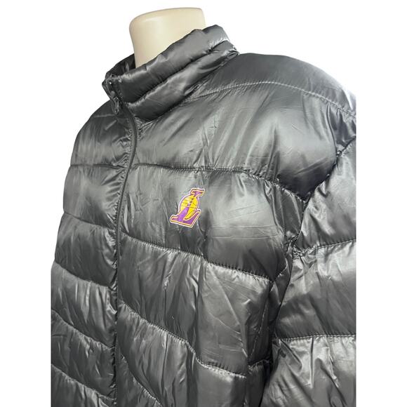 Fanatics Los Angeles Lakers NBA Mens Gray Puffer Zip Up Jacket 2XL Pockets Logo - Picture 6 of 12